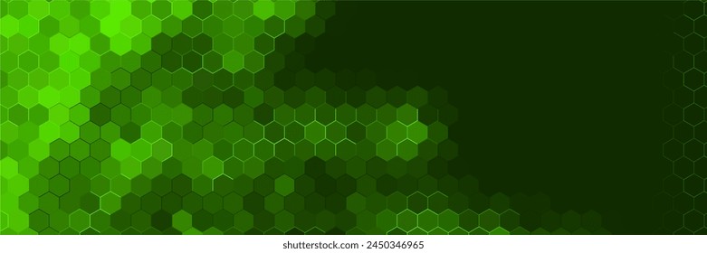 fondo de tecnología futurista verde oscuro con colorido patrón hexagonal