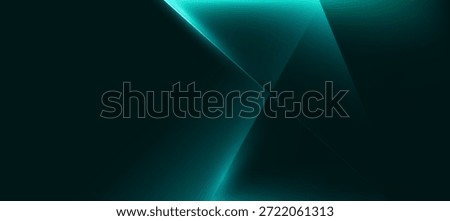 Dark Green Geometric Abstract Background with Glowing Accents
