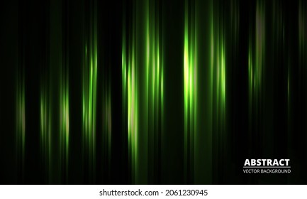 Dark green geometric background with glowing vertical green light lines and shadows for presentation background design template. Sports gaming vector illustration