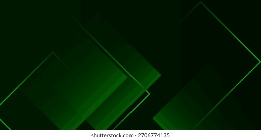 Fundo Tecnológico Geométrico Verde Escuro. Design moderno e criativo na moda em ilustração vetorial