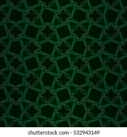 Dark green geometrical seamless pattern background in circle style.