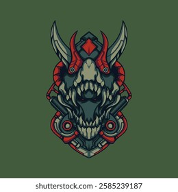 Dark Green Ghost Skull for merchandise, apparel, or other