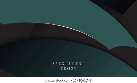 Verde oscuro con líneas de oro diseño de fondo