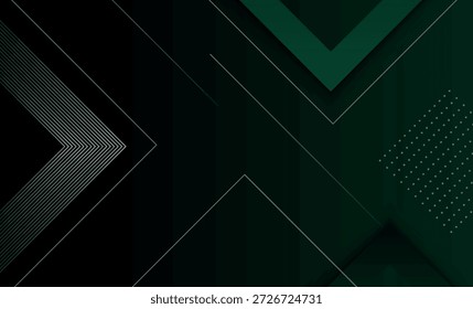 Fundo abstrato gradiente verde escuro com combinação moderna de formas quadradas e linhas. Conceito de fundo geométrico minimalista para capa, banner, brochura, certificado, apresentação. EPS. 2