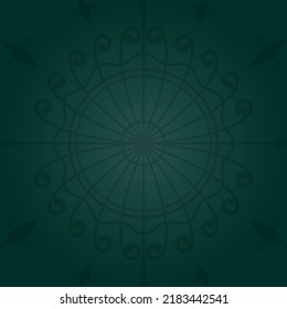 dark green gradient background with abstract flower ornament motif. elegant, creative and unique. suitable for background, texture, wallpaper, decor, brochure and poster