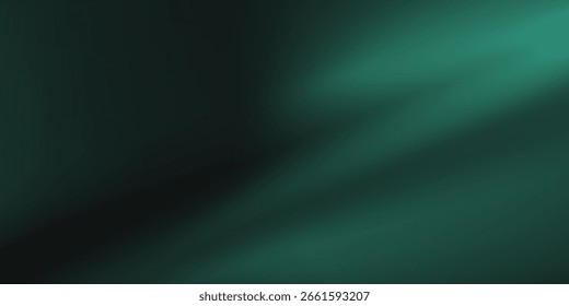 Fundo de gradiente verde escuro, luz do sol brilhando em uma parede em branco escuro, sombras da janela, textura