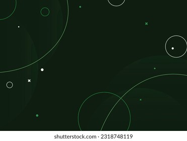 Dunkelgrüner Farbverlauf umkreist den Hintergrund. Vektorgrafik.