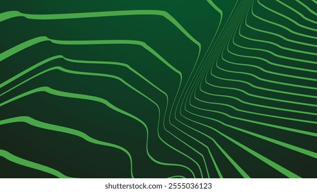 Dark green gradient with stripes line abstract background for backdrop or presentation
