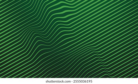 Dark green gradient with stripes line abstract background for backdrop or presentation