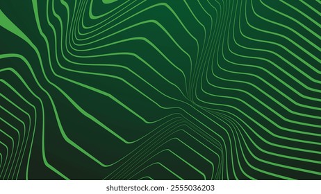 Dark green gradient with stripes line abstract background for backdrop or presentation