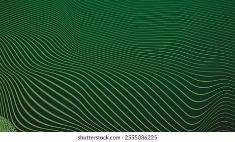 Dark green gradient with stripes line abstract background for backdrop or presentation