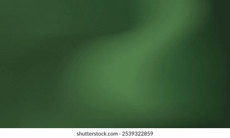 Dark green grainy gradient background with glowing wave design. Vector illustration