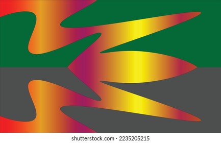 fondo verde oscuro y gris combinado con tonos rojo, violeta, amarillo y naranja
