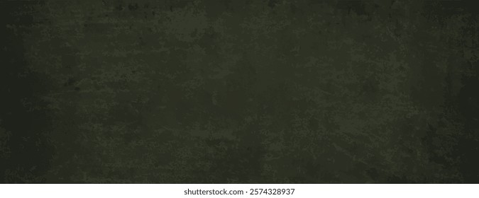 Dark green grunge background with a textured, distressed look. The background features a rugged, earthy green tone. Rough concrete texture background. Green background vector.