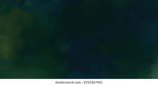 Dark Green Grunge Background. Green Yellow Watercolor Background Texture.