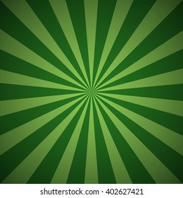 Dark green grunge sunbeam background. Sun rays abstract wallpaper. Vector illustration