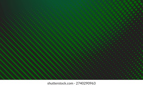 Dark green halftone dot abstract background with gradient texture for modern wallpaper design