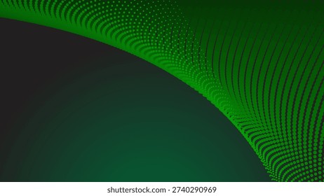 Dark green halftone dot abstract background with gradient texture for modern wallpaper design