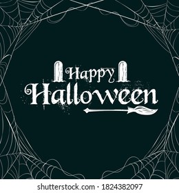 Dark Green Happy Halloween Background