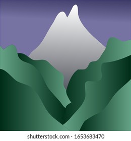 dark green hills stretching into the distance