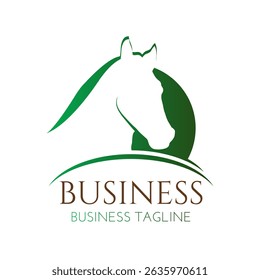 Dark Green Horse Stallion or Equestrian Logo Symbol