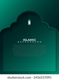Dark green islamic creative background