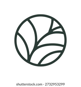 Dark green leafy circular logo design