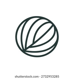 Dark green leafy sphere logo