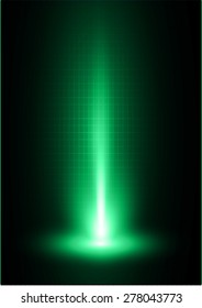 Dark Green Light Abstract Background, Rays. Stage
