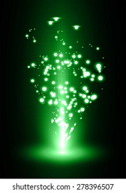 Dark green light Abstract background, rays. stage. infographics. infographics. star