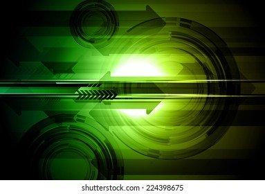 Dark Green Light Abstract Technology background for computer graphic website and internet, arrow