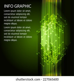 Dark Green Light Abstract Technology Background For Computer Graphic Website Internet. Text Box. Brochure. Card. 