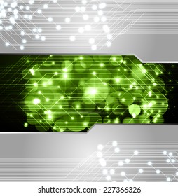 Dark green Light Abstract Technology background for computer graphic website internet. text box. Brochure. card, Flickering Lights, abstract festive background with bokeh defocused lights