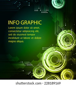 Dark green Light Abstract Technology background for computer graphic website internet. circuit. text box. label. card.