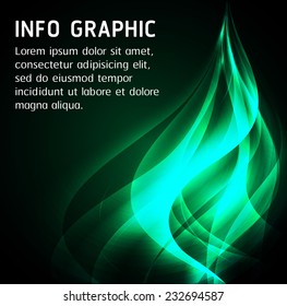 Dark green Light Abstract Technology background for computer graphic website internet and business. text box. Brochure. card. wave. 