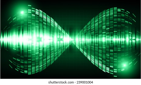 Dark green Light Abstract Technology background for computer graphic website internet. wave