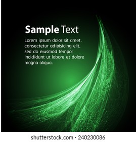 Dark green Light Abstract Technology background for computer graphic website internet. text box. Brochure. card. wave