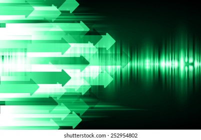 Dark green Light Abstract Technology background for computer graphic website internet. circuit. arrow. sound wave