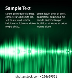 Dark green Light Abstract Technology background for computer graphic website internet. text box. Brochure. Sound waves