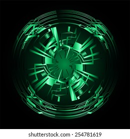 Dark green Light Abstract Technology background for computer graphic website internet. black. circle