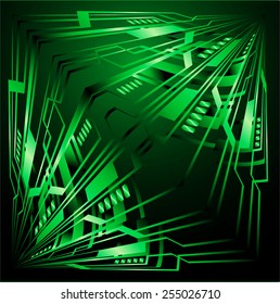 Dark green Light Abstract Technology background for computer graphic website internet. circuit