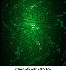 Dark green Light Abstract Technology background for computer graphic website internet and business. circle text box. Brochure. card. wave. Mosaic. table