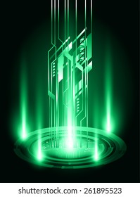 Dark green Light Abstract Technology background for computer graphic website internet.