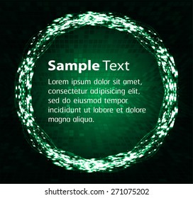Dark green Light Abstract Technology background for computer graphic website internet business. text box. Brochure. card. Mosaic, digital, table, pixels.