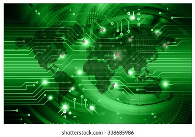 fondo de tecnología de resumen de luz verde oscuro para el sitio web gráfico de ordenador Internet business.circuito.ilustración.digital.infographics.código binario. www.vector.motion mover borrosidad. Mapa mundial
