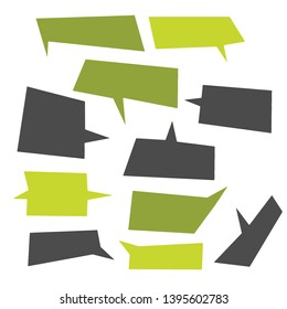 Dark green, light green and black text boxes