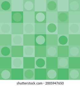 A dark green and light green checkerboard-like vector with circles inside the squares, alternating colors.