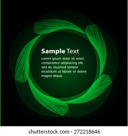 Dark green Light circle ring Abstract Technology background for computer graphic website internet business. text box. Brochure. card. banner.