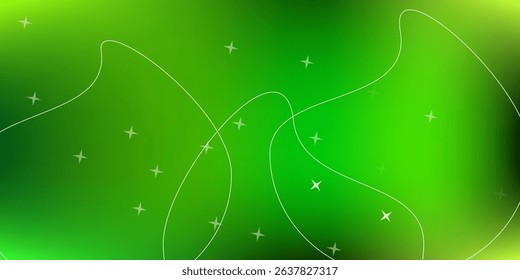 Dark green and light gradient background with white geometric lines and small star-like shapes, ideal for elegant, abstract, and nature-inspired digital designs.