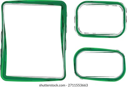 dark green line drawing stroke frames shapes banners